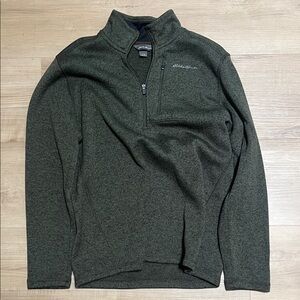 Eddie Bauer Men's Olive Zip-Up Sweater